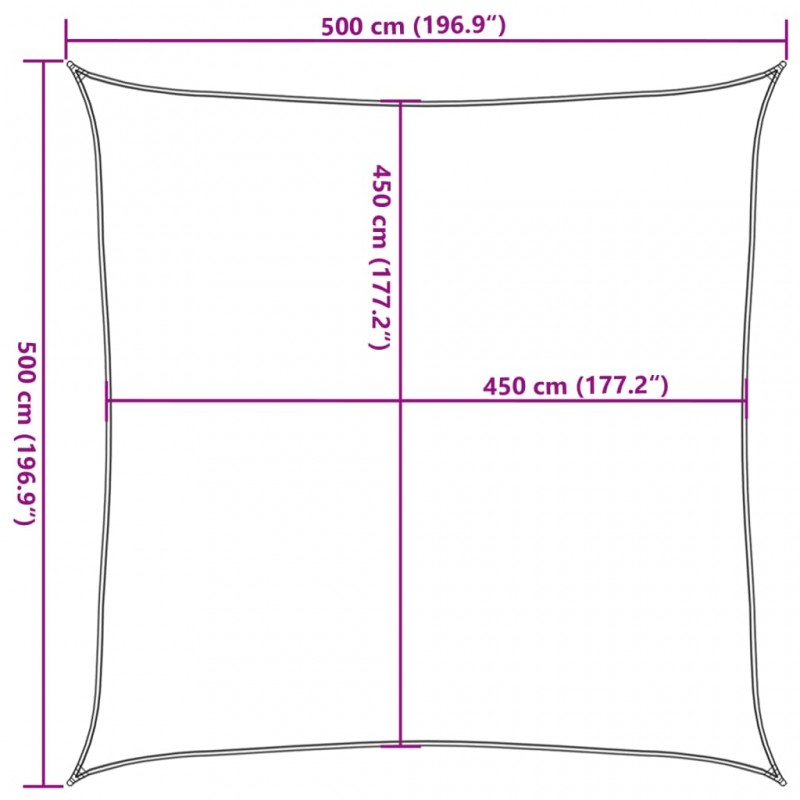 Πανί Σκίασης Μαύρο 5 x 5 μ. από HDPE 160 γρ./μ²