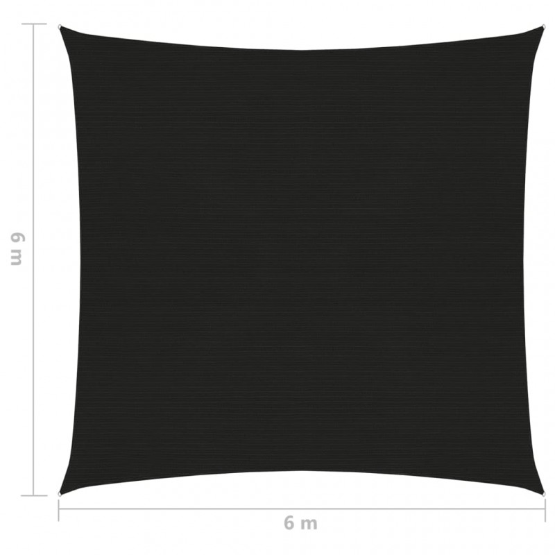 Πανί Σκίασης Μαύρο 6 x 6 μ. από HDPE 160 γρ./μ²