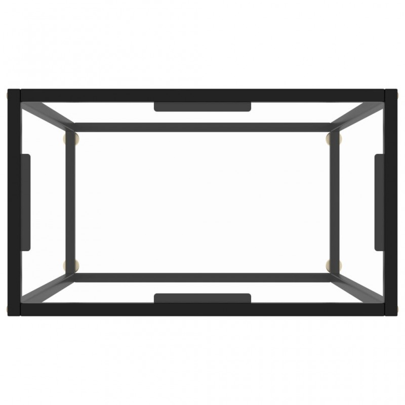 Τραπέζι κονσόλα από διαφανές ψημένο γυαλί και ατσάλι 60x35x75 εκ