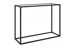 Τραπέζι κονσόλα διαφανές από ψημένο γυαλί και ατσάλι 100x35x75 εκ