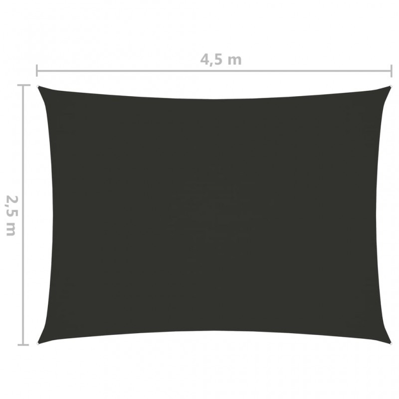 Πανί Σκίασης Ορθογώνιο Ανθρακί 2,5 x 4,5 μ. από Ύφασμα Oxford