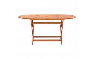 Τραπέζι κήπου πτυσσόμενο από μασίφ ξύλο ευκάλυπτου 160x85x74 εκ