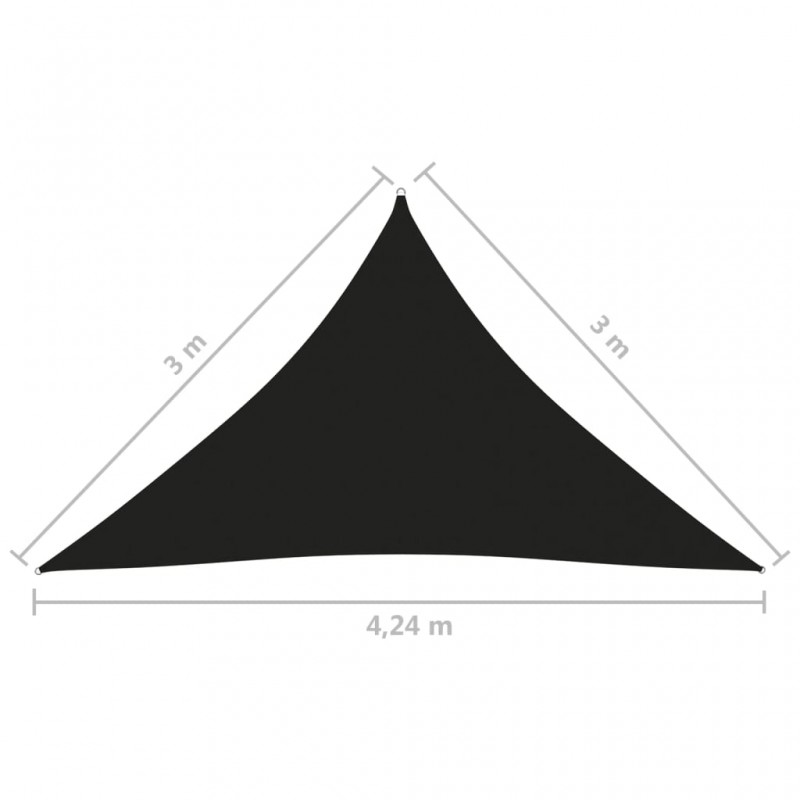 Πανί Σκίασης Τρίγωνο Μαύρο 3 x 3 x 4,24 μ. από Ύφασμα Oxford