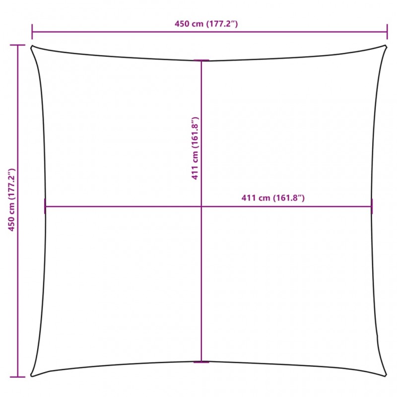 Πανί Σκίασης Τετράγωνο Taupe 4,5 x 4,5 μ. από Ύφασμα Oxford