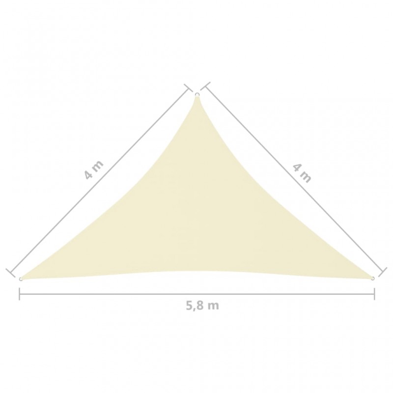 Πανί Σκίασης Τρίγωνο Κρεμ 4 x 4 x 5,8 μ. από Ύφασμα Oxford