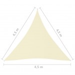 Πανί Σκίασης Τρίγωνο Κρεμ 4,5 x 4,5 x 4,5 μ. από Ύφασμα Oxford