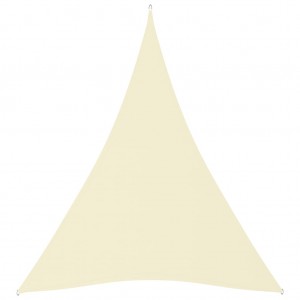 Πανί Σκίασης Τρίγωνο Κρεμ 5 x 7 x 7 μ. από Ύφασμα Oxford