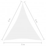 Πανί Σκίασης Τρίγωνο Λευκό 5 x 6 x 6 μ. από Ύφασμα Oxford