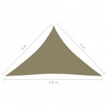 Πανί Σκίασης Τρίγωνο Μπεζ 4 x 4 x 5,8 μ. από Ύφασμα Oxford