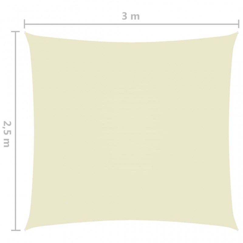 Πανί Σκίασης Ορθογώνιο Κρεμ 2,5 x 3 μ. από Ύφασμα Oxford