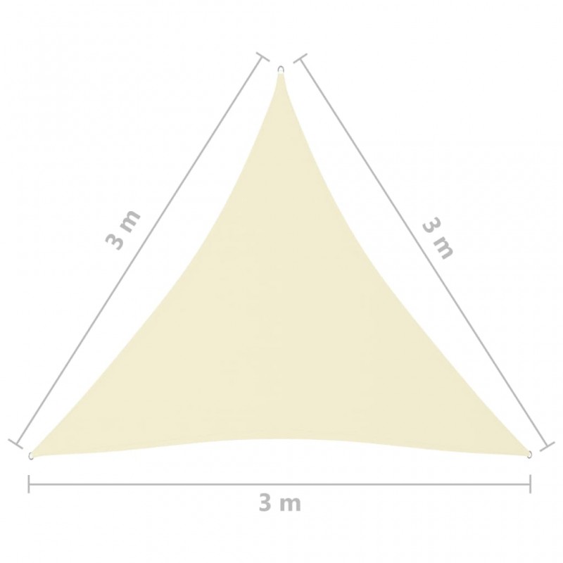 Πανί Σκίασης Τρίγωνο Κρεμ 3 x 3 x 3 μ. από Ύφασμα Oxford