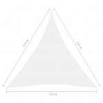 Πανί Σκίασης Τρίγωνο Λευκό 3,6 x 3,6 x 3,6 μ. Ύφασμα Oxford