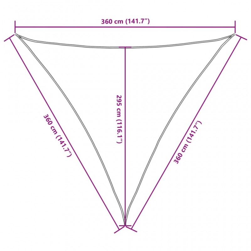 Πανί Σκίασης Τρίγωνο Λευκό 3,6 x 3,6 x 3,6 μ. Ύφασμα Oxford