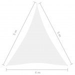 Πανί Σκίασης Τρίγωνο Λευκό 4 x 5 x 5 μ. από Ύφασμα Oxford