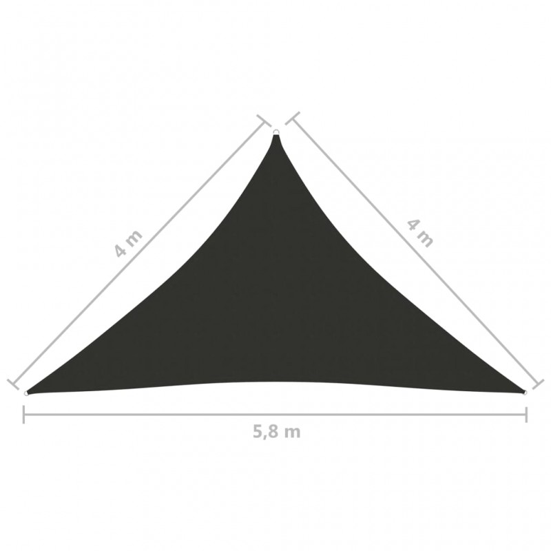 Πανί Σκίασης Τρίγωνο Ανθρακί 4 x 4 x 5,8 μ. από Ύφασμα Oxford