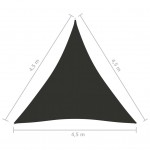 Πανί Σκίασης Τρίγωνο Ανθρακί 4,5x4,5x4,5 μ. από Ύφασμα Oxford