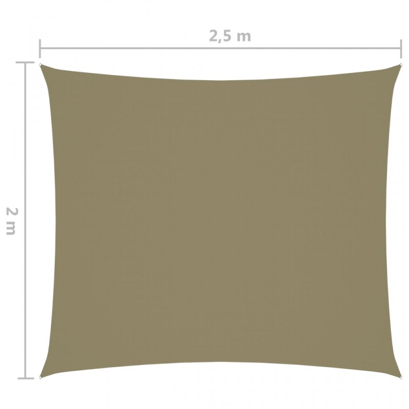 Πανί Σκίασης Ορθογώνιο Μπεζ 2 x 2,5 μ. από Ύφασμα Oxford
