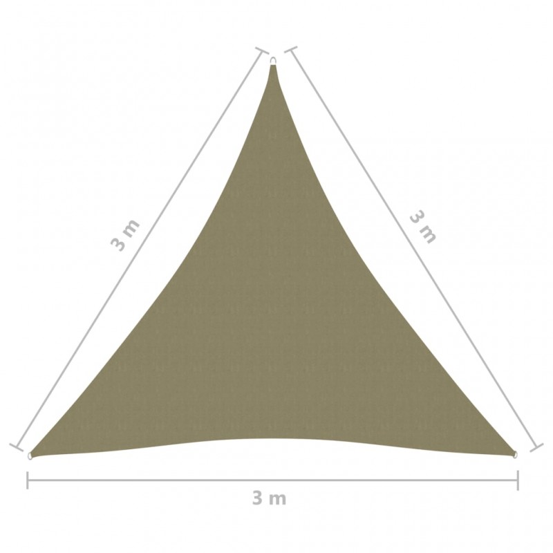 Πανί Σκίασης Τρίγωνο Μπεζ 3 x 3 x 3 μ. από Ύφασμα Oxford