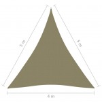 Πανί Σκίασης Τρίγωνο Μπεζ 4 x 5 x 5 μ. από Ύφασμα Oxford