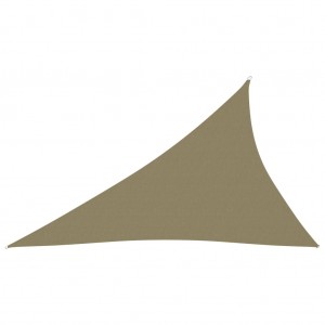 Πανί Σκίασης Τρίγωνο Μπεζ 4 x 5 x 6,4 μ. από Ύφασμα Oxford