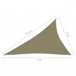 Πανί Σκίασης Τρίγωνο Μπεζ 4 x 5 x 6,4 μ. από Ύφασμα Oxford