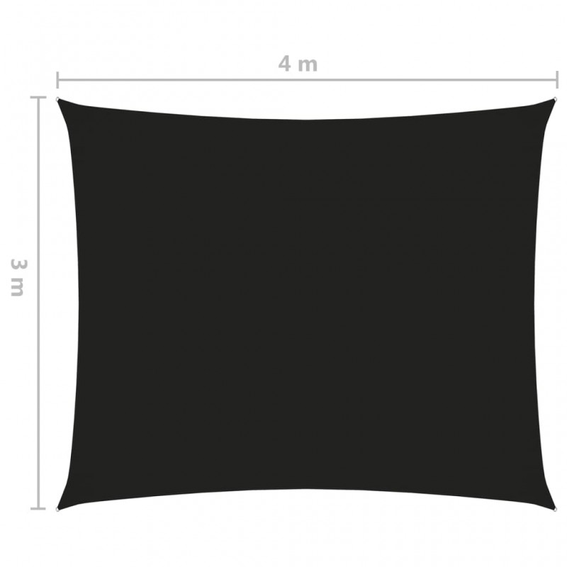 Πανί Σκίασης Ορθογώνιο Μαύρο 3 x 4 μ. από Ύφασμα Oxford