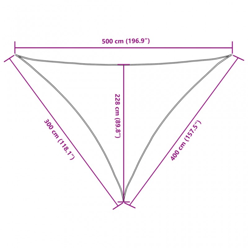 Πανί Σκίασης Τρίγωνο Μαύρο 3 x 4 x 5 μ. από Ύφασμα Oxford