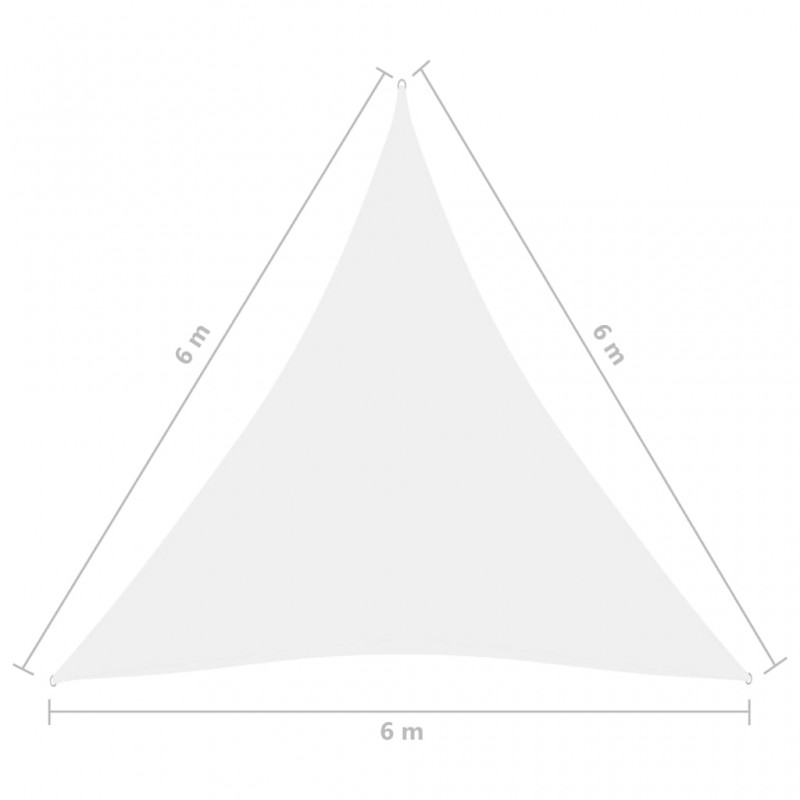 Πανί Σκίασης Τρίγωνο Λευκό 6 x 6 x 6 μ. από Ύφασμα Oxford