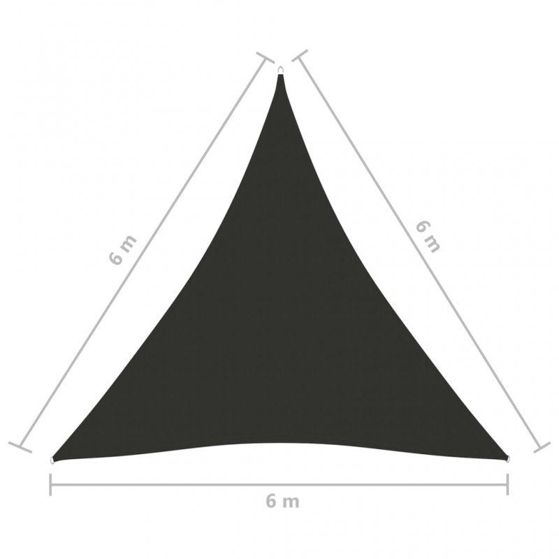 Πανί Σκίασης Τρίγωνο Ανθρακί 6 x 6 x 6 μ. από Ύφασμα Oxford