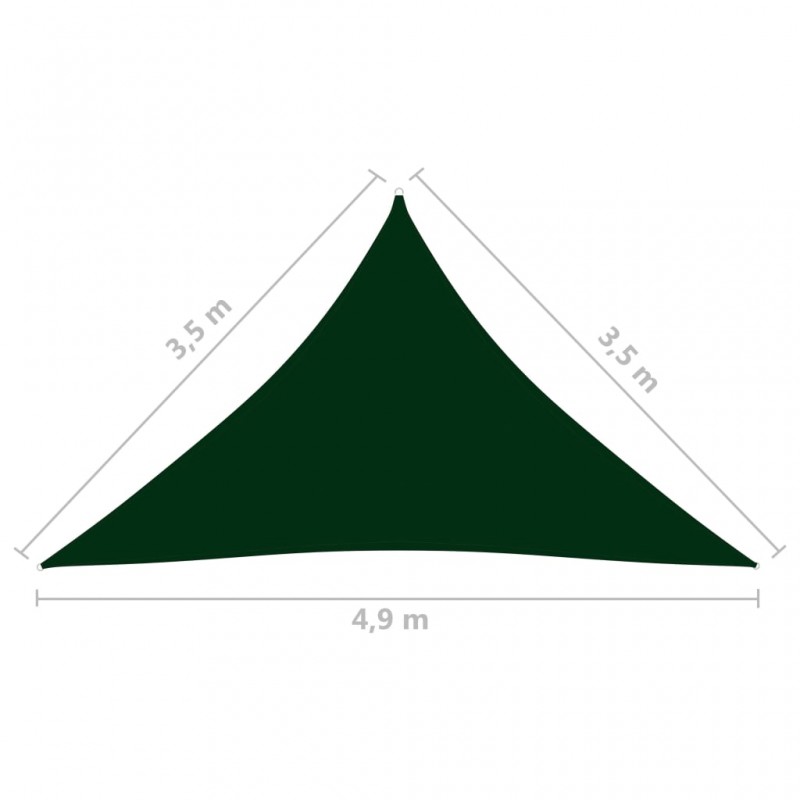 Πανί Σκίασης Τρίγωνο Σκ. Πράσινο 3,5x3,5x4,9 μ. Ύφασμα Oxford