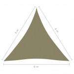 Πανί Σκίασης Τρίγωνο Μπεζ 6 x 6 x 6 μ. από Ύφασμα Oxford