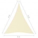 Πανί Σκίασης Τρίγωνο Κρεμ 3 x 4 x 4 μ. από Ύφασμα Oxford