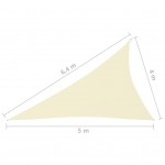 Πανί Σκίασης Τρίγωνο Κρεμ 4 x 5 x 6,4 μ. από Ύφασμα Oxford