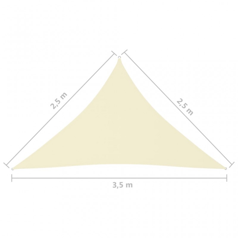 Πανί Σκίασης Τρίγωνο Κρεμ 2,5 x 2,5 x 3,5 μ. από Ύφασμα Oxford