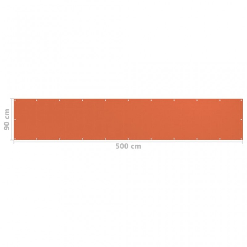 Διαχωριστικό Βεράντας Πορτοκαλί 90 x 500 εκ. από HDPE
