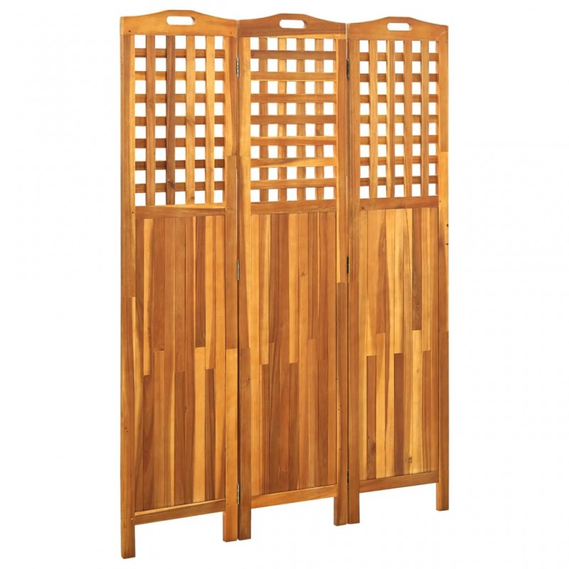 Διαχωριστικό δωματίου με 3 πάνελ από μασίφ ξύλο ακακίας 121x2x170 εκ