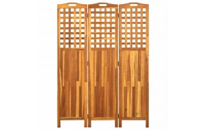  Διαχωριστικό δωματίου με 3 πάνελ από μασίφ ξύλο ακακίας 121x2x170 εκ