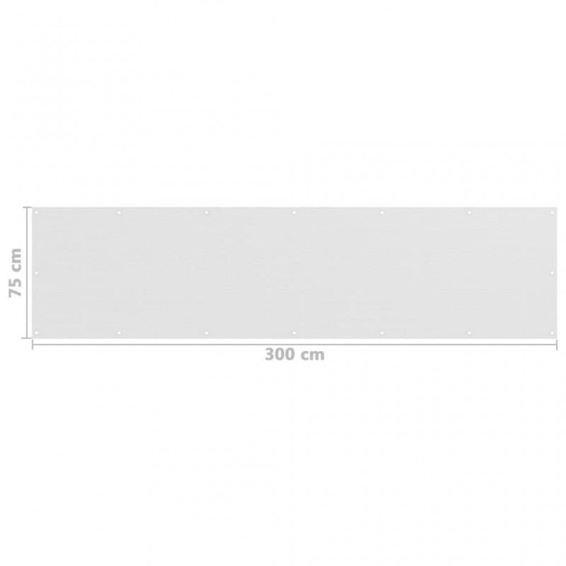 Διαχωριστικό Βεράντας Λευκό 75 x 300 εκ. από HDPE
