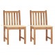 Καρέκλες κήπου σετ δύο τεμαχίων από μασίφ ξύλο teak με μαξιλάρια