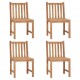Καρέκλες κήπου  μασίφ ξύλο teak με γαλάζια μαξιλάρια 4 τεμ