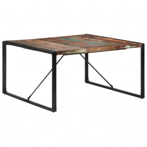 Τραπέζι από μασίφ ανακυκλωμένο ξύλο και πόδια από ατσάλι 140x140x75 εκ