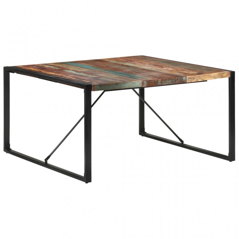 Τραπέζι από μασίφ ανακυκλωμένο ξύλο και πόδια από ατσάλι 140x140x75 εκ