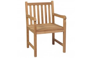 Καρέκλες κήπου από μασίφ ξύλο teak με μπεζ μαξιλάρια 6 τεμ 