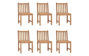 Καρέκλες κήπου από μασίφ ξύλο teak με μαξιλάρια 6 τεμ