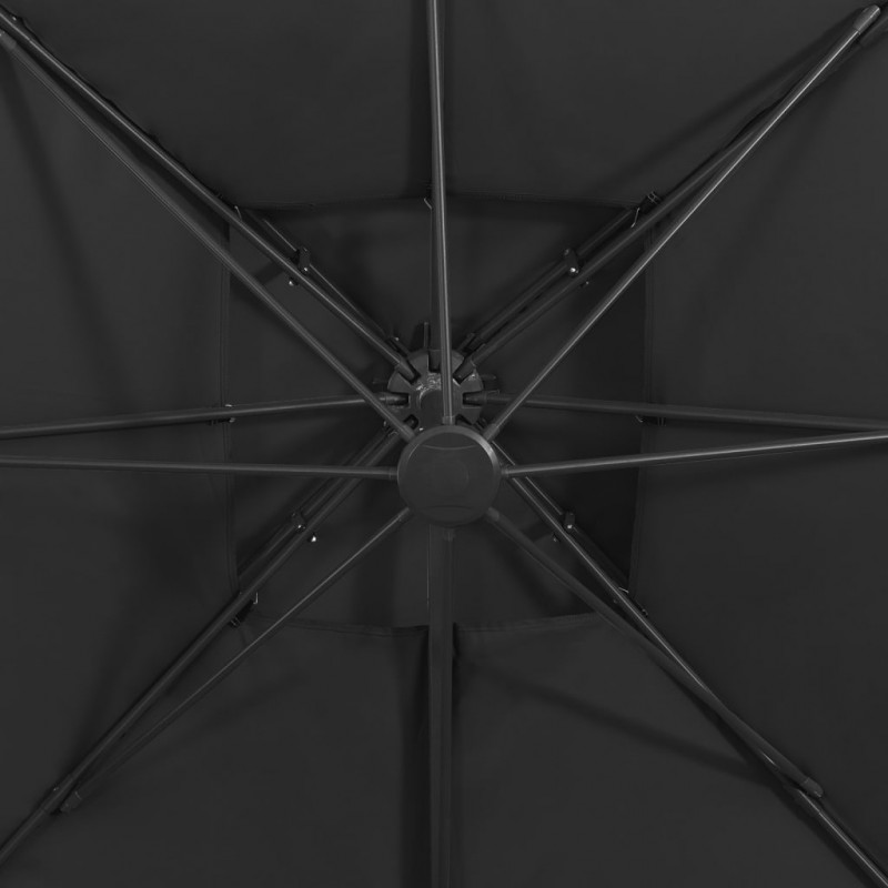 Ομπρέλα κρεμαστή με διπλή οροφή μαύρη 300x300 εκ