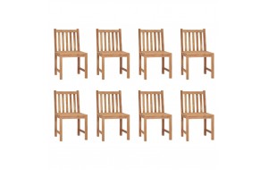 Καρέκλες κήπου από μασίφ ξύλο teak με μαξιλάρια 8τεμ