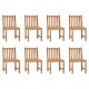 Καρέκλες κήπου από μασίφ ξύλο teak με μαξιλάρια 8 τεμ