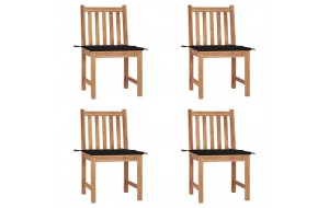 Καρέκλες Κήπου 4 Τεμαχίων από Μασίφ Ξύλο Teak με Μαξιλάρια