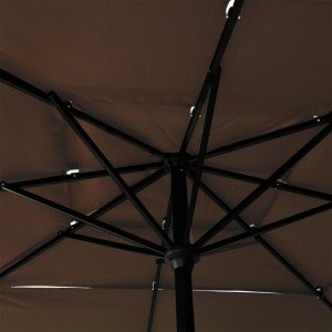  Ομπρέλα 3 Επιπέδων Taupe 2,5 x 2,5 μ με Ιστό Αλουμινίου