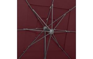 Ομπρέλα 4 Επιπέδων Μπορντό 250 x 250 εκ. με Ιστό Αλουμινίου